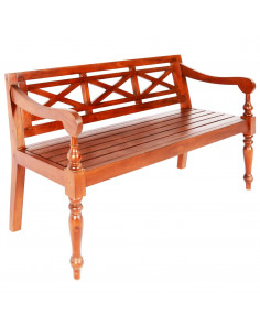 Panchina Batavia 136 cm Legno Massello di Mogano Marrone Scuro 2