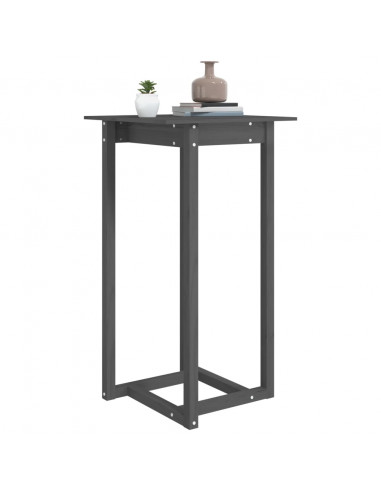 Tavolo da Bar Grigio 60x60x110 cm in Legno Massello di Pino