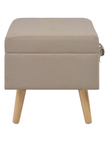 Sgabello con Contenitore 40 cm in Tessuto Beige