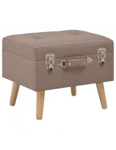 Sgabello con Contenitore 40 cm in Tessuto Marrone