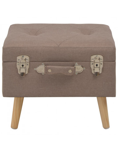 Sgabello con Contenitore 40 cm in Tessuto Marrone