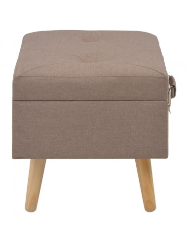 Sgabello con Contenitore 40 cm in Tessuto Marrone