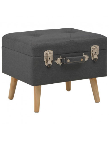 Sgabello con Contenitore 40 cm in Tessuto Grigio Scuro