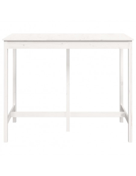 Tavolo da Bar Bianco 140x80x110 cm in Legno Massello di Pino