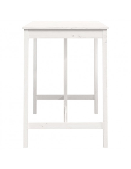 Tavolo da Bar Bianco 140x80x110 cm in Legno Massello di Pino