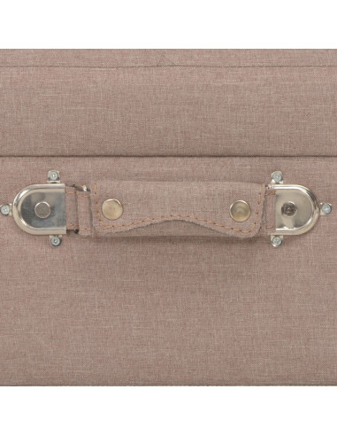 Sgabelli con Contenitore 3 pz in Tessuto Marrone