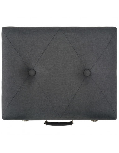 Sgabelli con Contenitore 3 pz in Tessuto Grigio Scuro