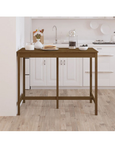 Tavolo da Bar Miele 140x80x110 cm in Legno Massello di Pino