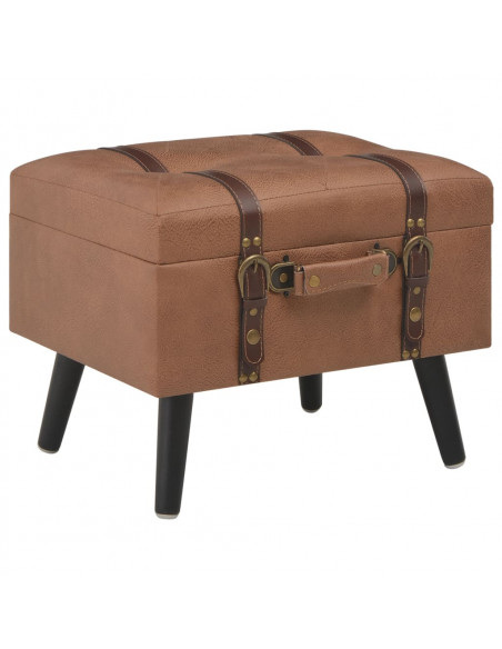 Sgabello con Contenitore 40 cm in Similpelle Marrone