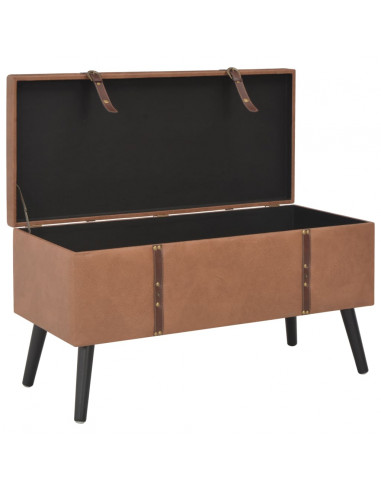 Sgabelli con Contenitore 3 pz in Similpelle Marrone