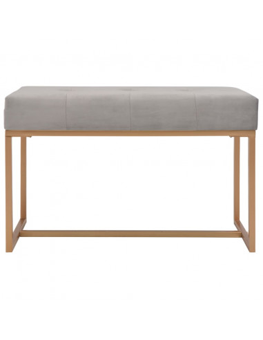 Panca 80 cm in Velluto Grigio