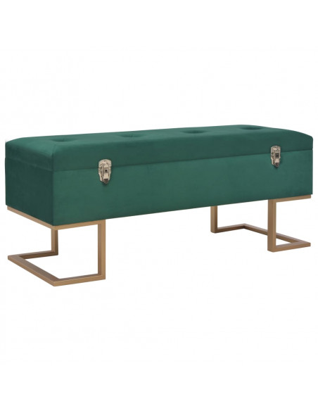 Panca con Vano Portaoggetti 105 cm in Velluto Verde