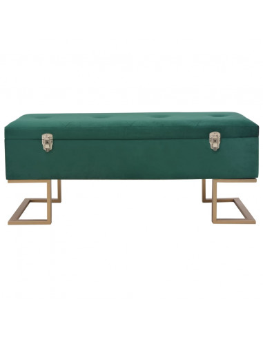 Panca con Vano Portaoggetti 105 cm in Velluto Verde