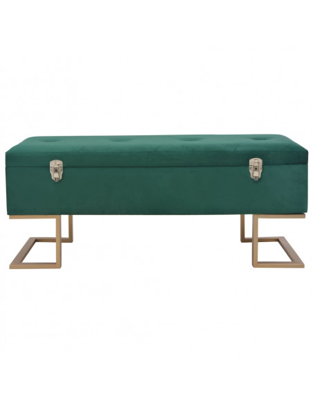 Panca con Vano Portaoggetti 105 cm in Velluto Verde