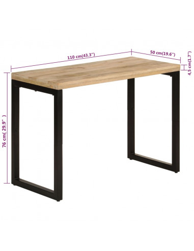 Tavolo da Pranzo 110x50x76 cm in Legno Massello di Mango