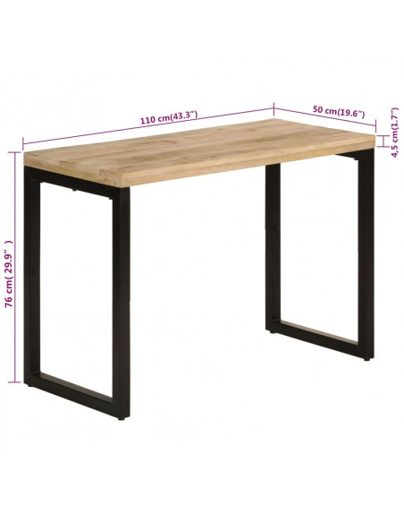 Tavolo da Pranzo 110x50x76 cm in Legno Massello di Mango