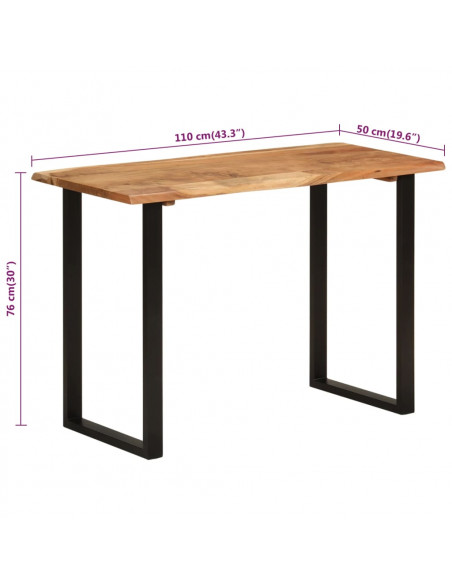 Tavolo da Pranzo 110x50x76 cm Legno Massello di Acacia