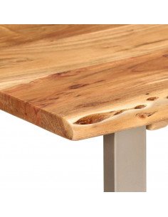 Tavolo da Pranzo 110x50x76 cm Legno Massello di Acacia 2