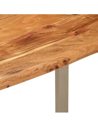 Tavolo da Pranzo 110x50x76 cm Legno Massello di Acacia