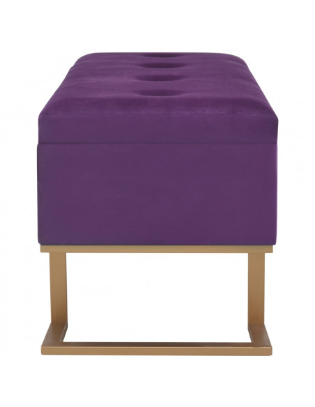 Panca con Vano Portaoggetti 105 cm Viola in Velluto