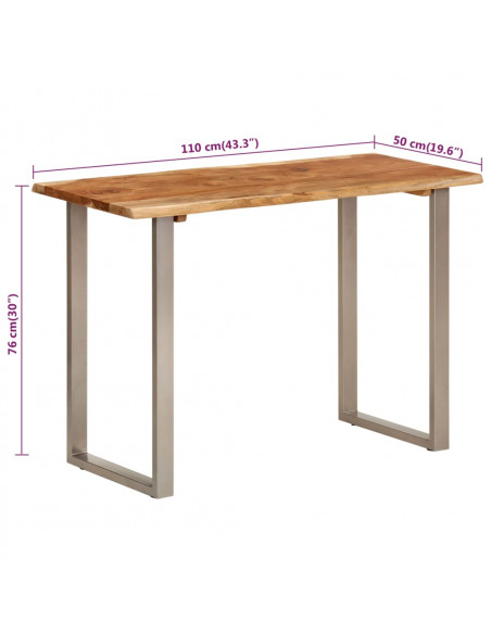 Tavolo da Pranzo 110x50x76 cm Legno Massello di Acacia