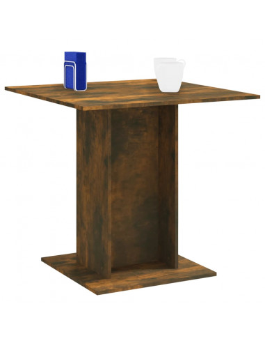 Tavolo da Pranzo rovere fumo 80x80x75 cm Legno Multistrato