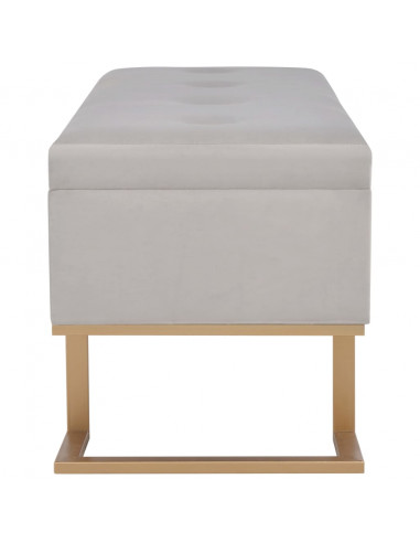 Panca con Vano Portaoggetti 105 cm Grigio in Velluto