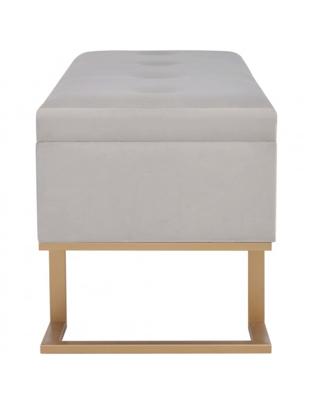 Panca con Vano Portaoggetti 105 cm Grigio in Velluto