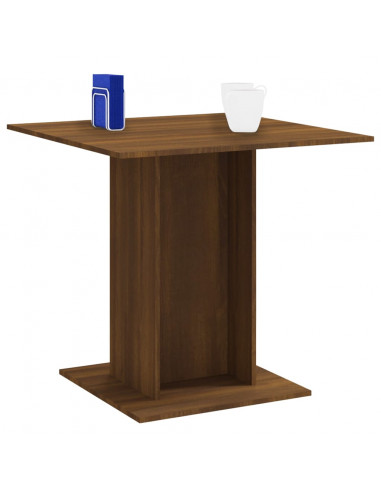 Tavolo da Pranzo Rovere Marrone 80x80x75 cm Legno Multistrato