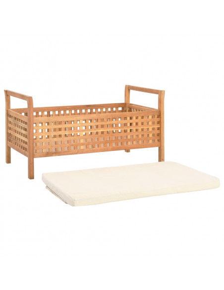 Cassapanca 93x49x49 cm in Legno Massello di Noce