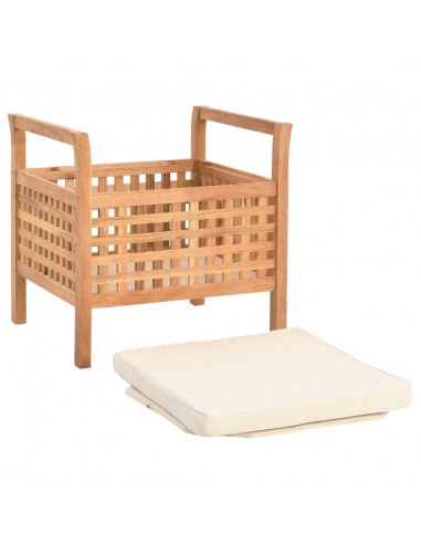 Cassapanca 49x48x49 cm in Legno Massello di Noce