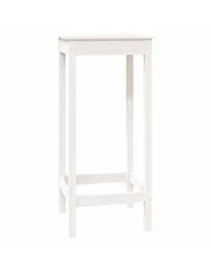 Tavolo da Bar Bianco 50x50x110 cm in Legno Massello di Pino 2