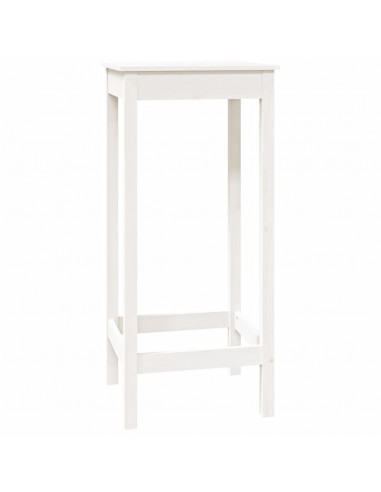 Tavolo da Bar Bianco 50x50x110 cm in Legno Massello di Pino