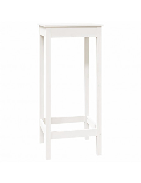 Tavolo da Bar Bianco 50x50x110 cm in Legno Massello di Pino