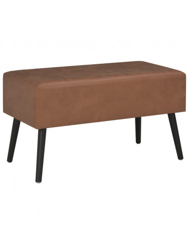 Panca con Cassetti 80 cm Marrone Scuro in Similpelle