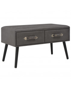 Panca con Cassetti 80 cm Grigia in Similpelle 2