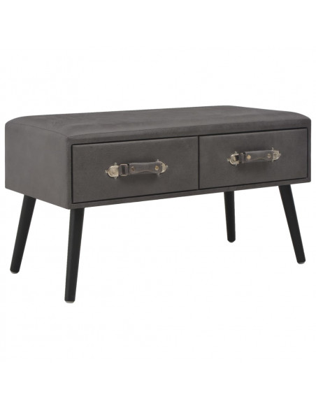 Panca con Cassetti 80 cm Grigia in Similpelle