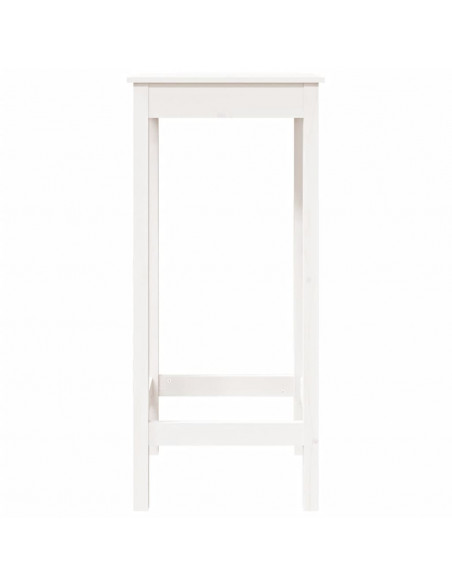 Tavolo da Bar Bianco 50x50x110 cm in Legno Massello di Pino