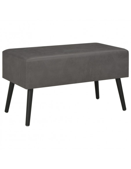 Panca con Cassetti 80 cm Grigia in Similpelle