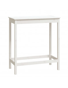 Tavolo da Bar Bianco 100x50x110 cm in Legno Massello di Pino 2