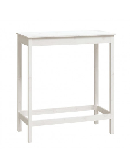 Tavolo da Bar Bianco 100x50x110 cm in Legno Massello di Pino