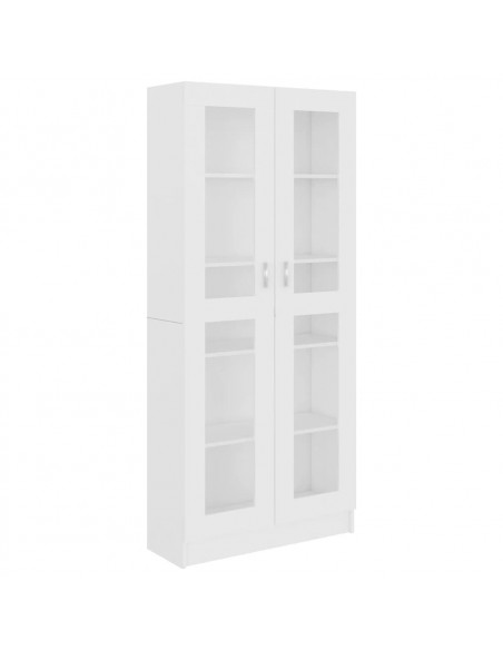 Armadietto Vetrina Bianco 82,5x30,5x185,5 cm Legno Multistrato