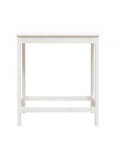 Tavolo da Bar Bianco 100x50x110 cm in Legno Massello di Pino