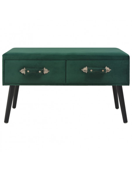 Panca con Cassetti 80 cm Verde in Velluto