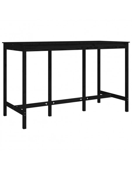 Tavolo da Bar Nero 180x80x110 cm in Legno Massello di Pino