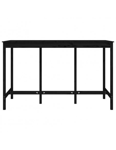 Tavolo da Bar Nero 180x80x110 cm in Legno Massello di Pino