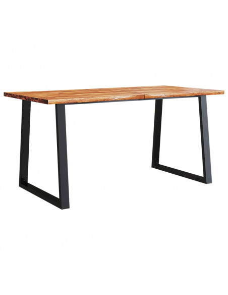 Tavolo da Pranzo Bordi Vivi 160x80x75 cm Legno Massello Acacia