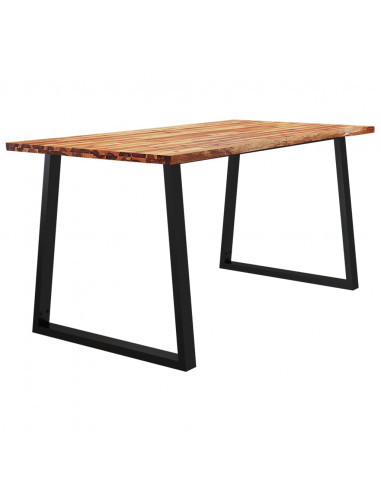 Tavolo da Pranzo Bordi Vivi 160x80x75 cm Legno Massello Acacia