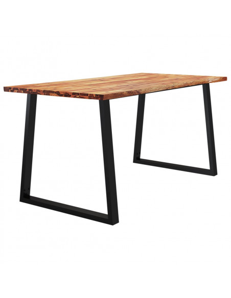 Tavolo da Pranzo Bordi Vivi 160x80x75 cm Legno Massello Acacia