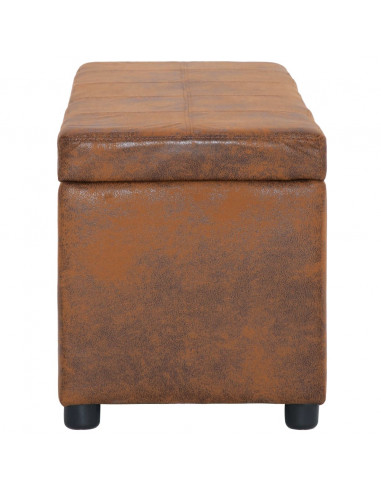 Panca Vano Portaoggetti 116 cm Marrone Similpelle Scamosciata